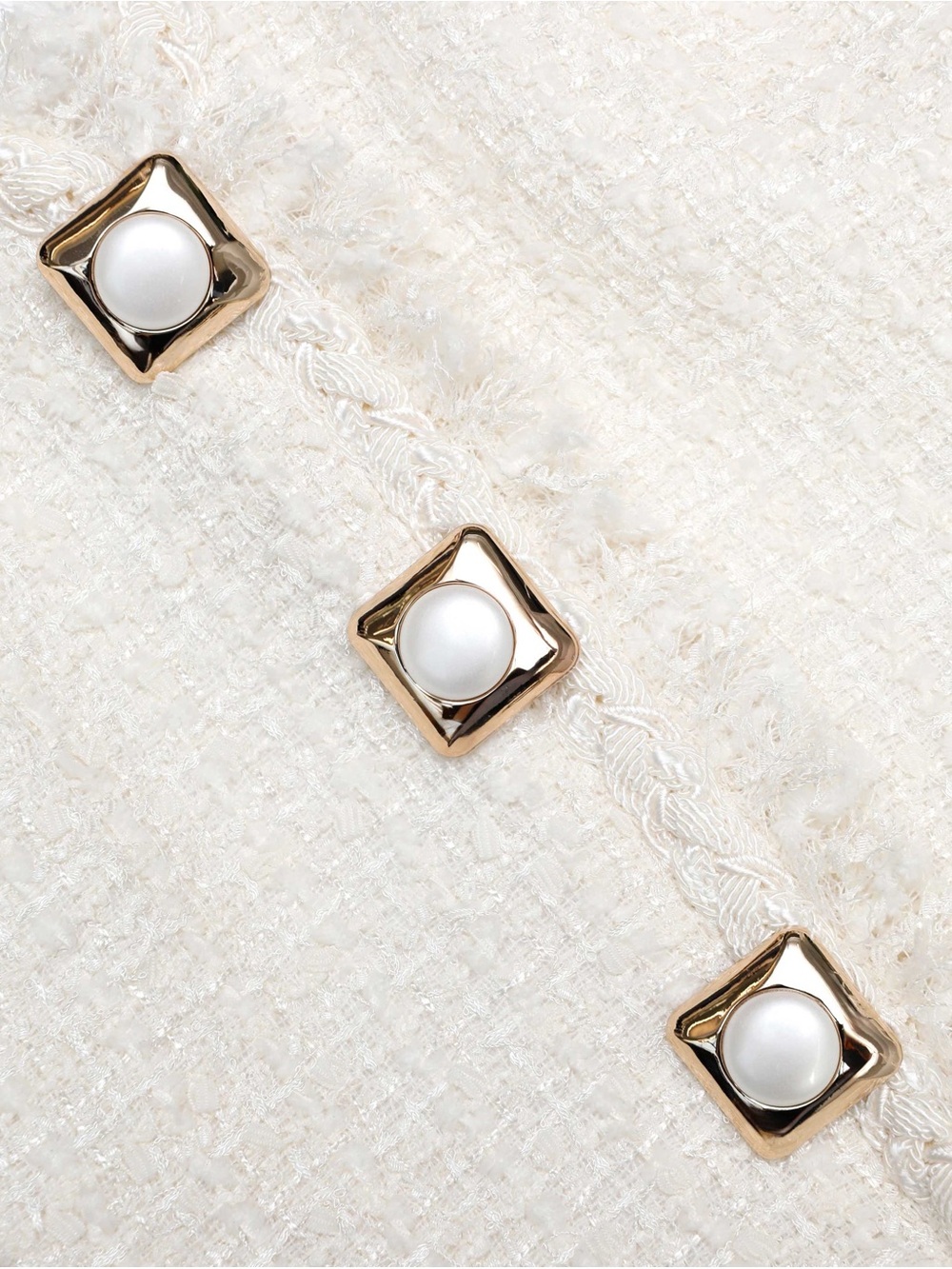 NWOT Self-Portrait CREAM SLEEVELESS BOUCLE MINI DRESS - Picture 6 of 7